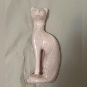 Pink ceramic cat decor